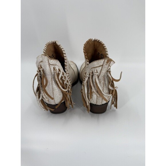 Circle G Women’s White Tan Fringe Booties Ankle Boots Size 8 Excellent UC - Picture 6 of 12